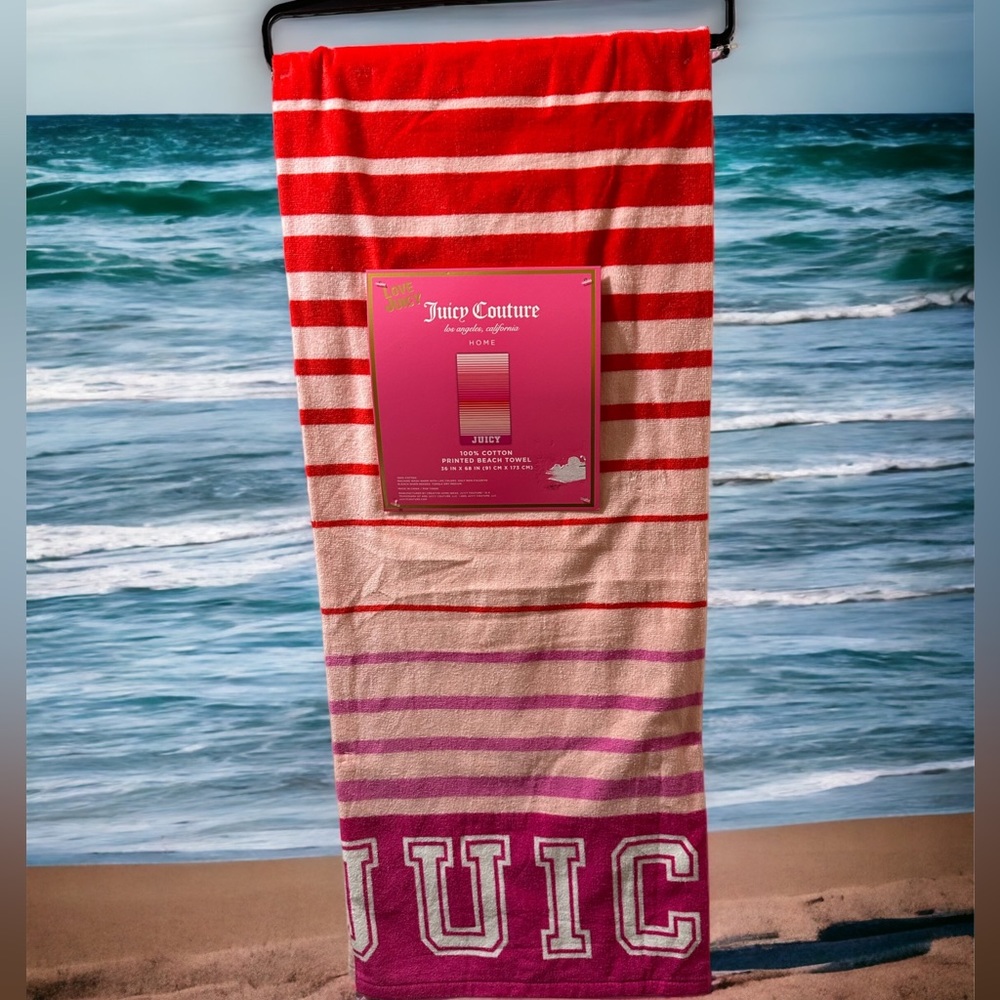 NWT Juicy Couture Home Printed Beach Towel